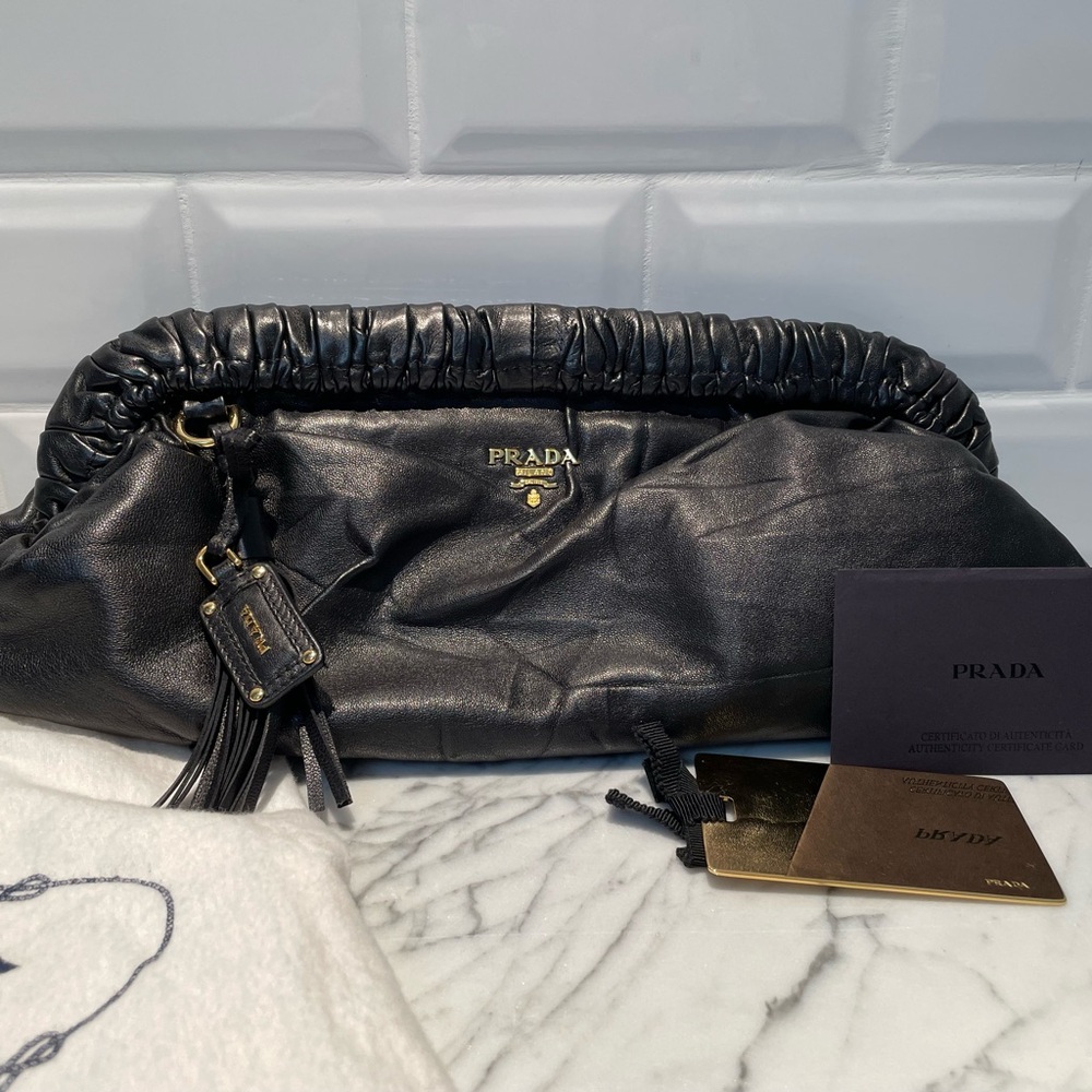 Authentic Vintage Parada Lambskin Baguette Clutch